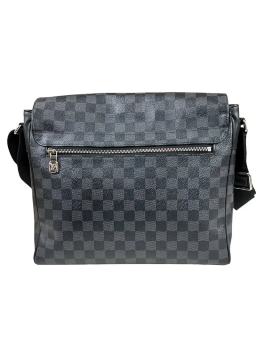 Louis Vuitton District MM NM Damier Graphite Shoulder Bag Canvas Black Vintage